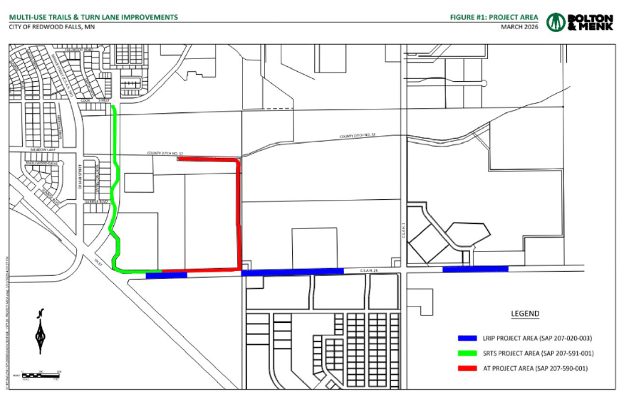March 2026 Mulit Use Trails and Turn lane Project Map