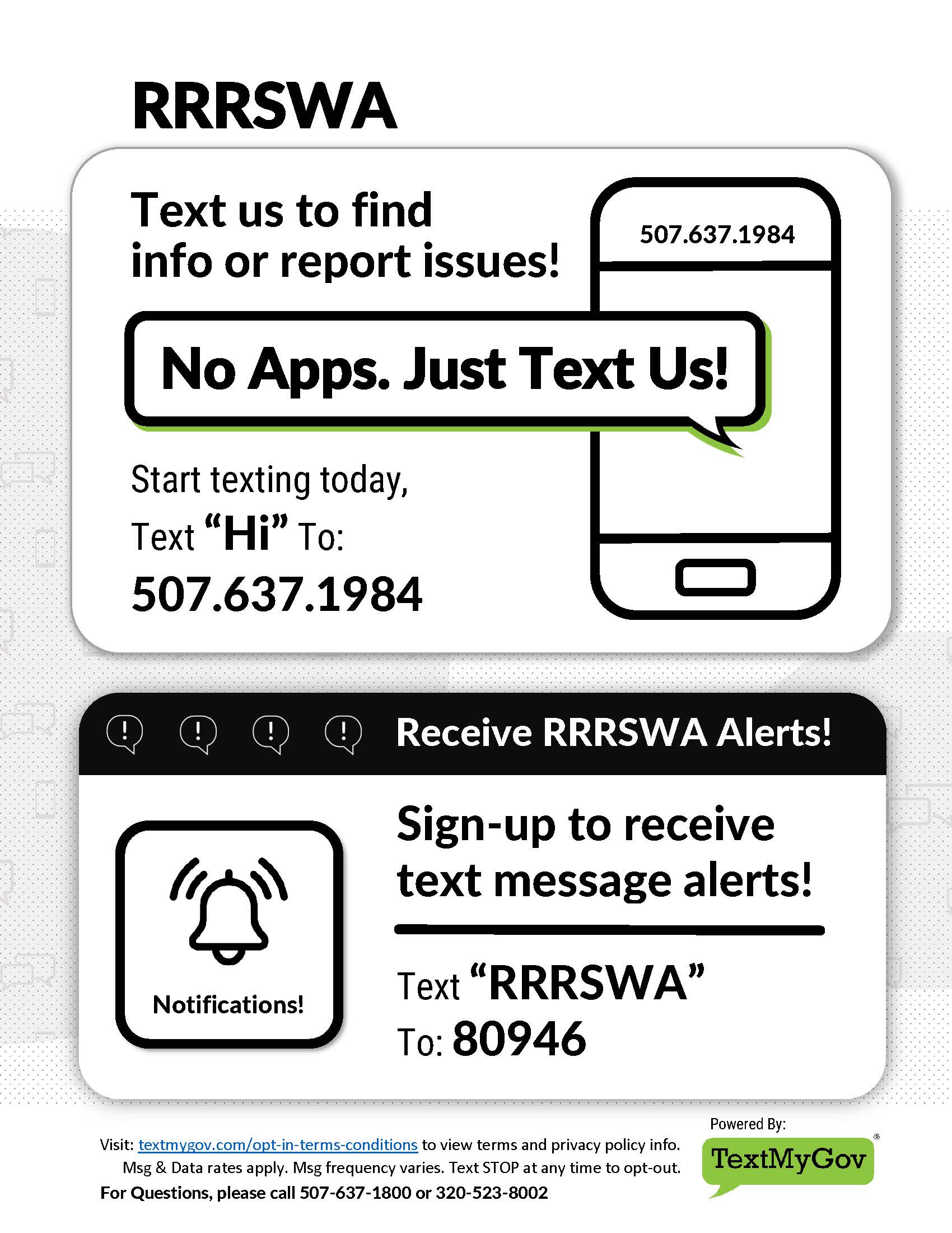 RRRSWA TextMyGov 1 Combo Flyer2 RRRSWA TextMyGov 1 Combo Flyer2